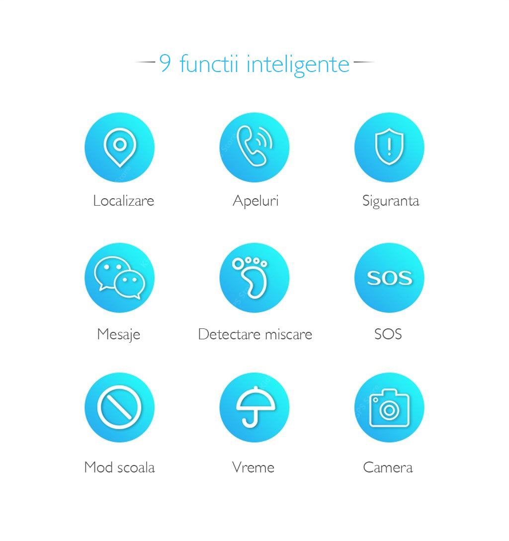 Ceas smartwatch copii TechONE S66A, Roz Ceas smartwatch copii TechONE S66A, Roz